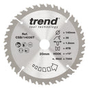 Trend Tools CSB/14036T Trend Wood Cordless Circular Saw Blade 140Mm X 20Mm X 36T