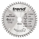 Trend Tools CSB/14048T Trend Wood Cordless Circular Saw Blade 140Mm X 20Mm X 48T