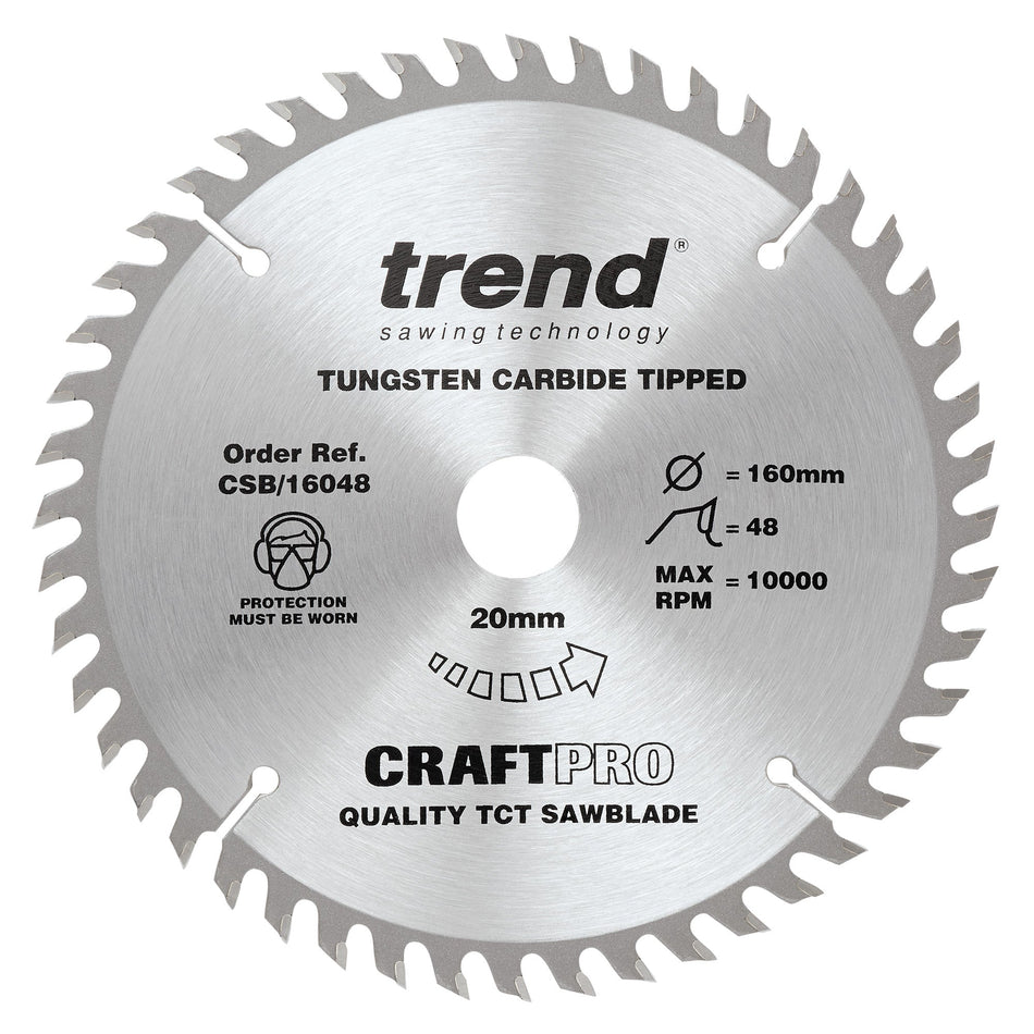 Trend Tools CSB/16048 Trend Wood Circular Saw Blade 160Mm X 20Mm X 48T
