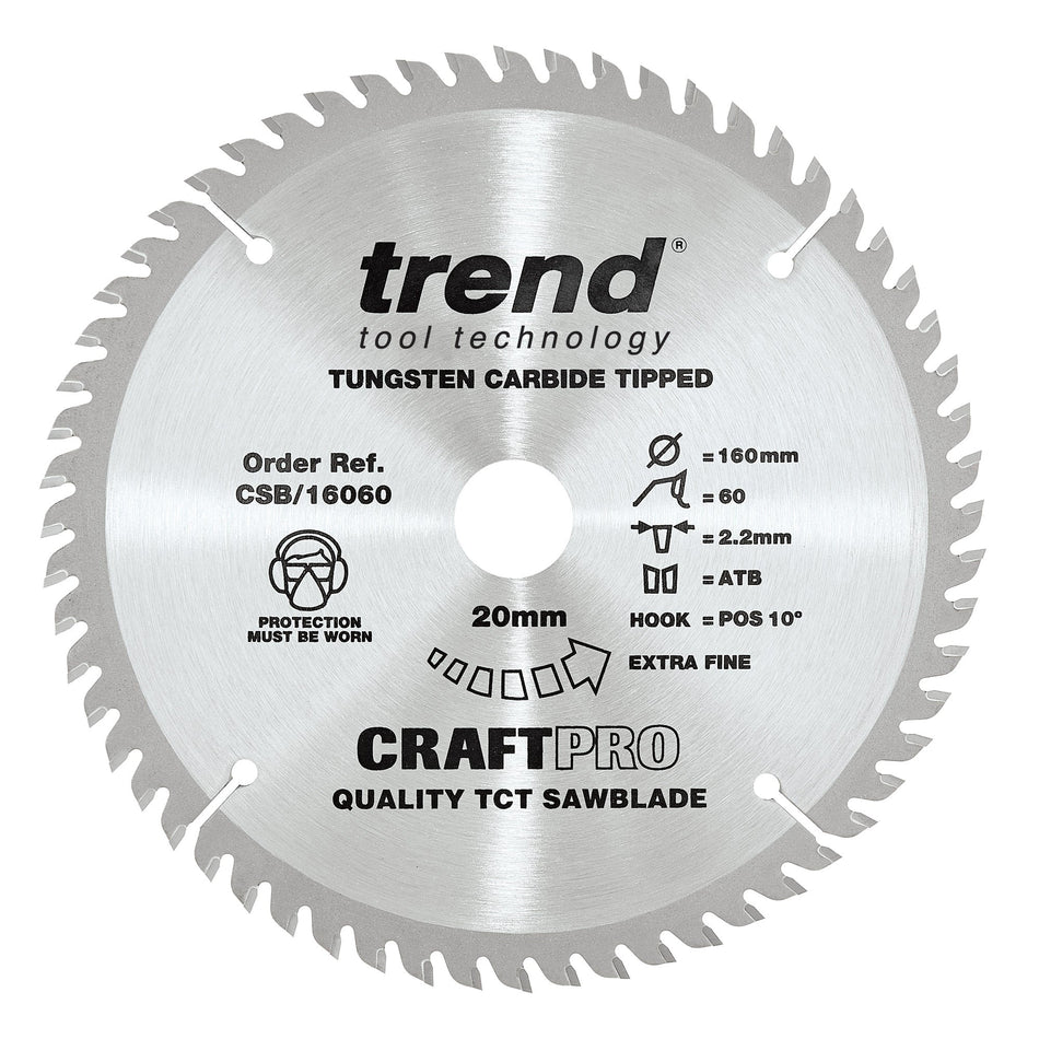 Trend Tools CSB/16060 Trend Wood Circular Saw Blade 160Mm X 20Mm X 60T