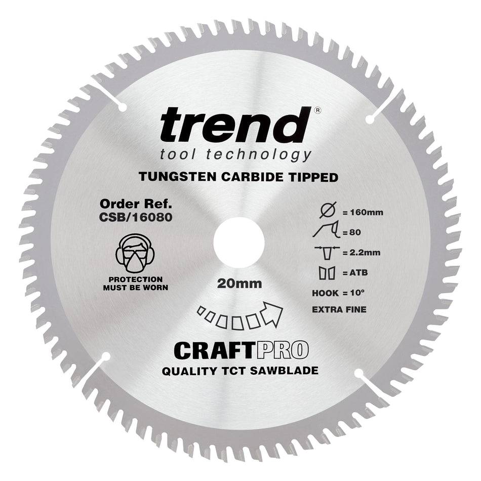 Trend Tools CSB/16080 Trend Wood Circular Saw Blade 160Mm X 20Mm X 80T