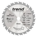 Trend Tools CSB/16224 Trend Wood Cordless Circular Saw Blade 162Mm X 20Mm X 24T