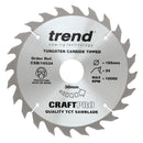 Trend Tools CSB/16524 Trend Wood Circular Saw Blade 165Mm X 30Mm X 24T