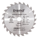 Trend Tools CSB/16524C Trend Wood Circular Saw Blade 165Mm X 20Mm X 24T