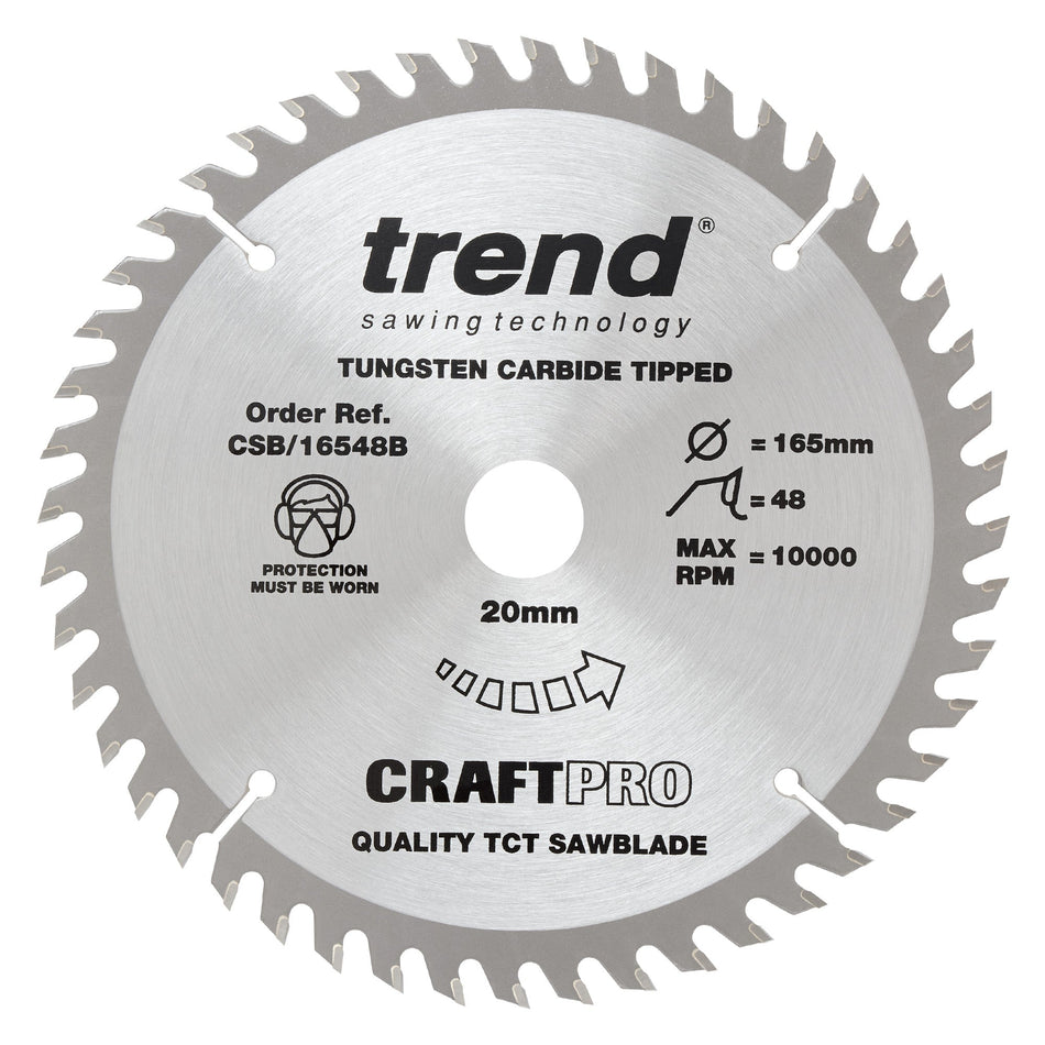 Trend Tools CSB/16548B Trend Wood Circular Saw Blade 165Mm X 20Mm X 48T