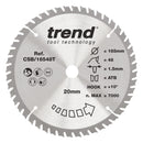 Trend Tools CSB/16548T Trend Wood Cordless Circular Saw Blade 165Mm X 20Mm X 48T
