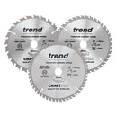 Trend Tools CSB/165/3PK/B Trend Wood Cordless Circular Saw Blade 165Mm X 20Mm X 24/40/52T, 3 Pack