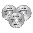 Trend Tools CSB/165/3PK/C Trend Wood Cordless Circular Saw Blade 165Mm X 20Mm X 24/40T, 3 Pack