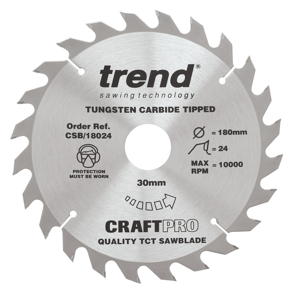 Trend Tools CSB/18024 Trend Wood Circular Saw Blade 180Mm X 30Mm X 24T
