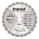 Trend Tools CSB/18524 Trend Wood Cordless Circular Saw Blade 185Mm X 20Mm X 24T
