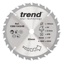 Trend Tools CSB/19024B Trend Wood Circular Saw Blade 190Mm X 20Mm X 24T