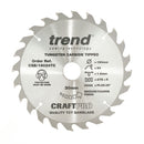 Trend Tools CSB/19024TC Trend Wood Cordless Atbr Circular Saw Blade 190Mm X 30Mm X 24T
