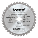 Trend Tools CSB/19036TW Trend Wood Cordless Atbr Circular Saw Blade 190Mm X Diamond Bore X 36T