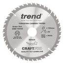 Trend Tools CSB/19040 Trend Wood Circular Saw Blade 190Mm X 30Mm X 40T