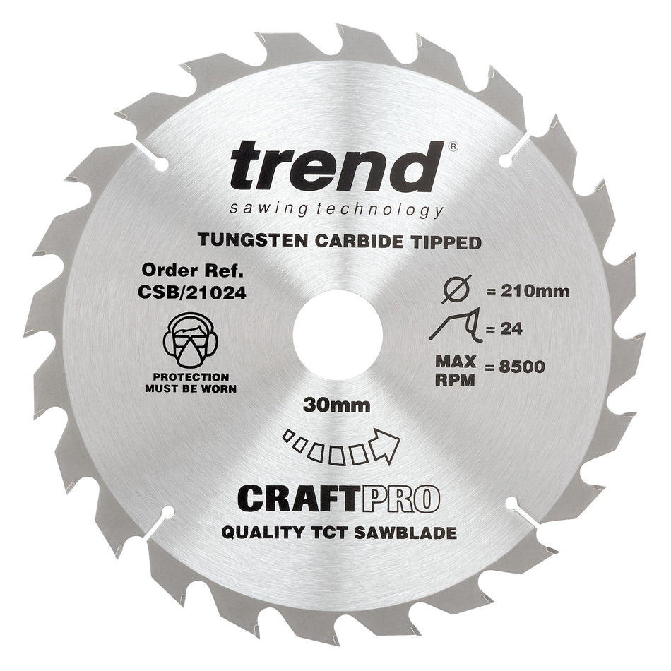 Trend Tools CSB/21024 Trend Wood Circular Saw Blade 210Mm X 30Mm X 24T
