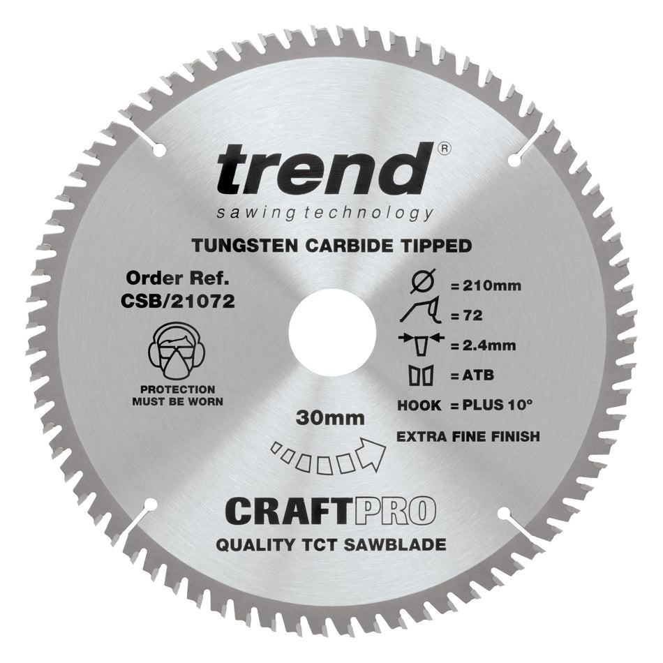 Trend Tools CSB/21072 Trend Wood Circular Saw Blade 210Mm X 30Mm X 72T