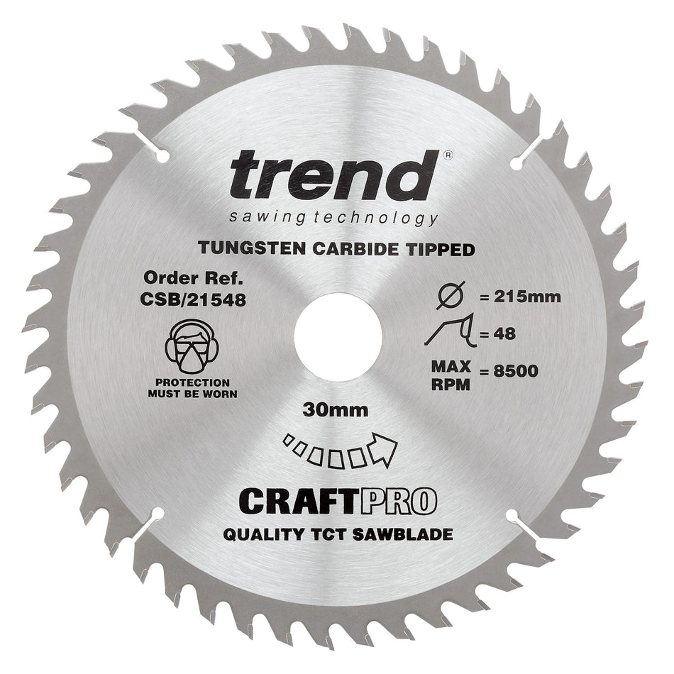 Trend Tools CSB/21548 Trend Wood Circular Saw Blade 215Mm X 30Mm X 48T