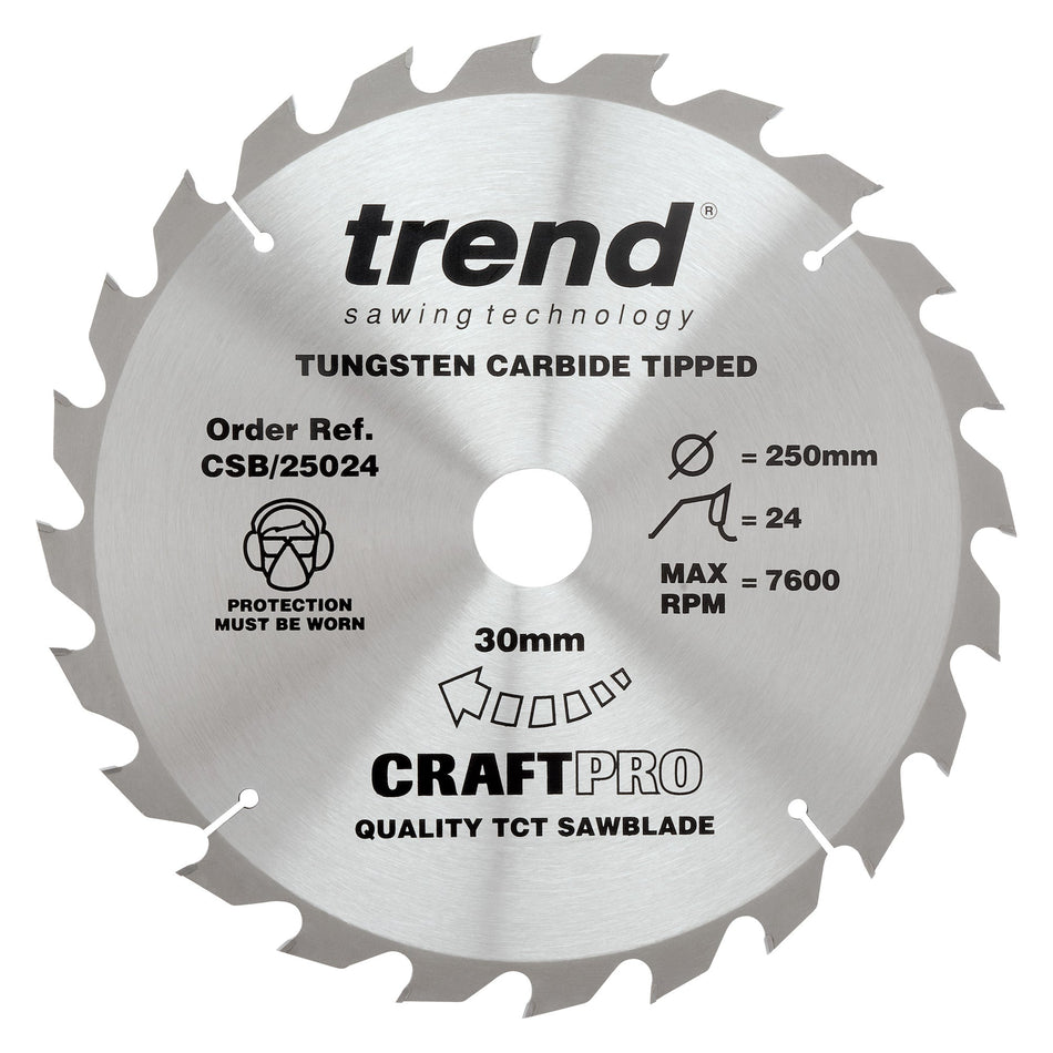 Trend Tools CSB/25024 Trend Wood Circular Saw Blade 250Mm X 30Mm X 24T