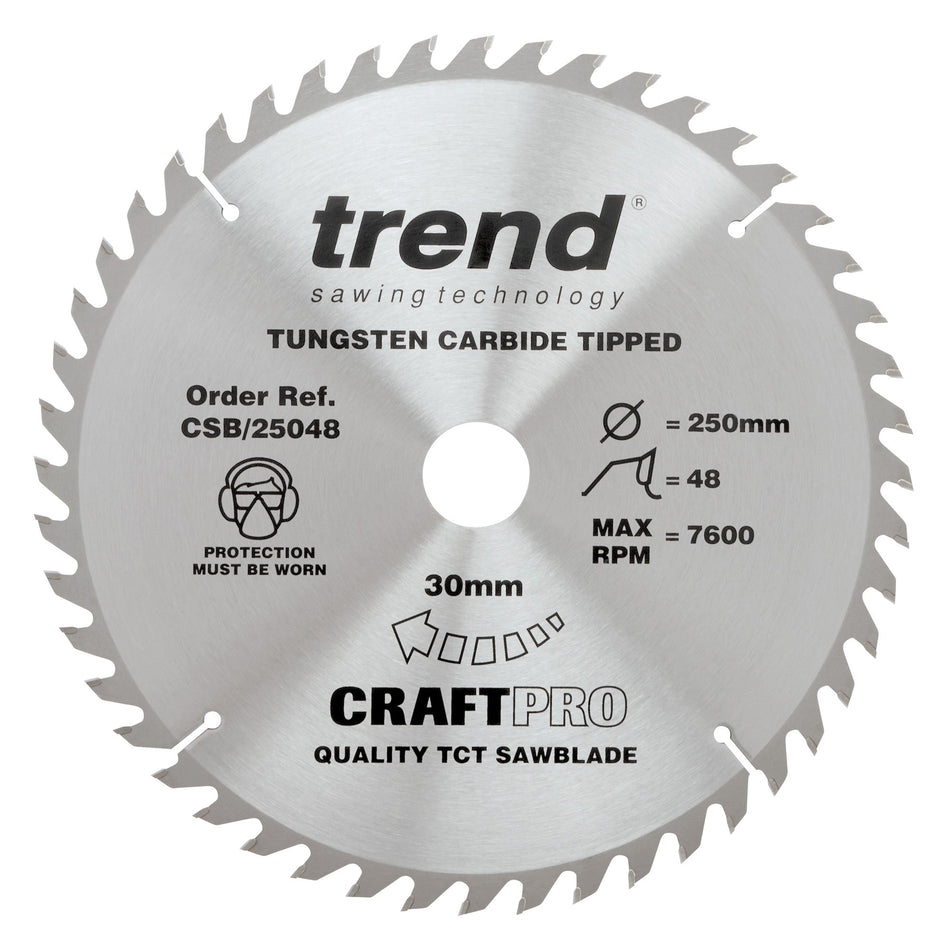 Trend Tools CSB/25048 Trend Wood Circular Saw Blade 250Mm X 30Mm X 48T