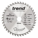 Trend Tools CSB/26040 Trend Wood Circular Saw Blade 260Mm X 30Mm X 40T