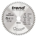 Trend Tools CSB/26060 Trend Wood Circular Saw Blade 260Mm X 30Mm X 60T