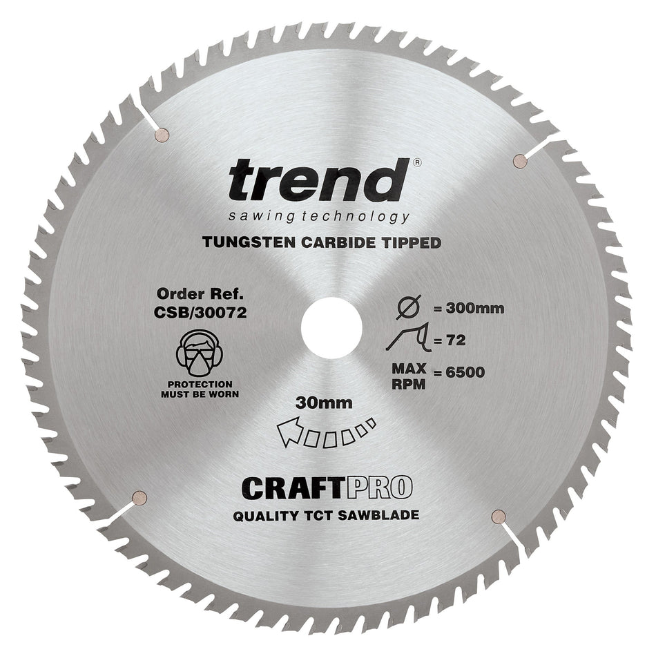 Trend Tools CSB/30072 Trend Wood Circular Saw Blade 300Mm X 30Mm X 72T