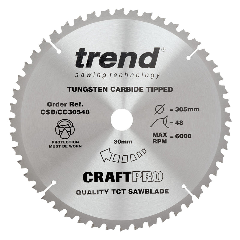 Trend Tools CSB/CC30548 Trend Wood Mitre Saw Blade 305Mm X 30Mm X 48T