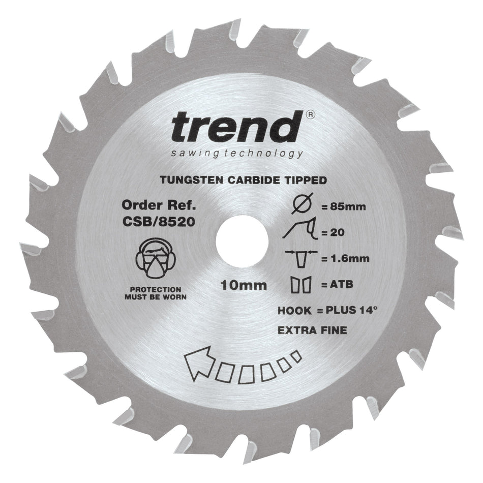 Trend Tools CSB/8520 Trend Wood Circular Saw Blade 85Mm X 10Mm X 20T
