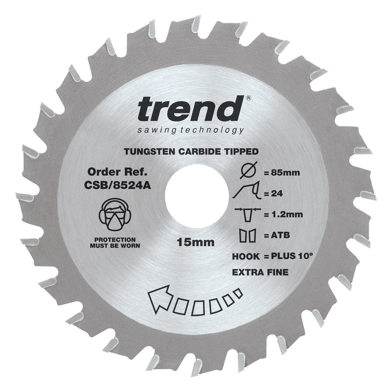 Trend Tools CSB/8524A Trend Wood Circular Saw Blade 85Mm X 15Mm X 24T