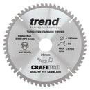 Trend Tools CSB/AP19060 Trend Aluminium/Plastic Circular Saw Blade 190Mm X 30Mm X 60T