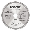 Trend Tools CSB/AP21072 Trend Aluminium/Plastic Circular Saw Blade 210Mm X 30Mm X 72T
