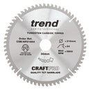 Trend Tools CSB/AP21664 Trend Aluminium/Plastic Circular Saw Blade 216Mm X 30Mm X 64T