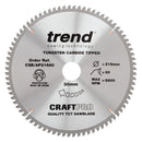 Trend Tools CSB/AP21680 Trend Aluminium/Plastic Circular Saw Blade 216Mm X 30Mm X 80T