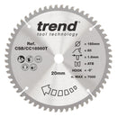 Trend Tools CSB/CC18560T Trend Wood Cordless Mitre Saw Blade 185Mm X 20Mm X 60T