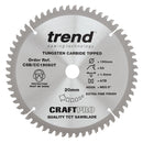 Trend Tools CSB/CC19060T Trend Wood Cordless Mitre Saw Blade 190Mm X 20Mm X 60T