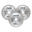 Trend Tools CSB/CC216/3PK Trend Wood Mitre Saw Blade 216Mm X 30Mm X 24/48/60T, 3 Pack