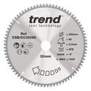 Trend Tools CSB/CC25080 Trend Wood Mitre Saw Blade 250Mm X 30Mm X 80T