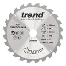 Trend Tools CSB/CC25424 Trend Wood Mitre Saw Blade 254Mm X 30Mm X 24T