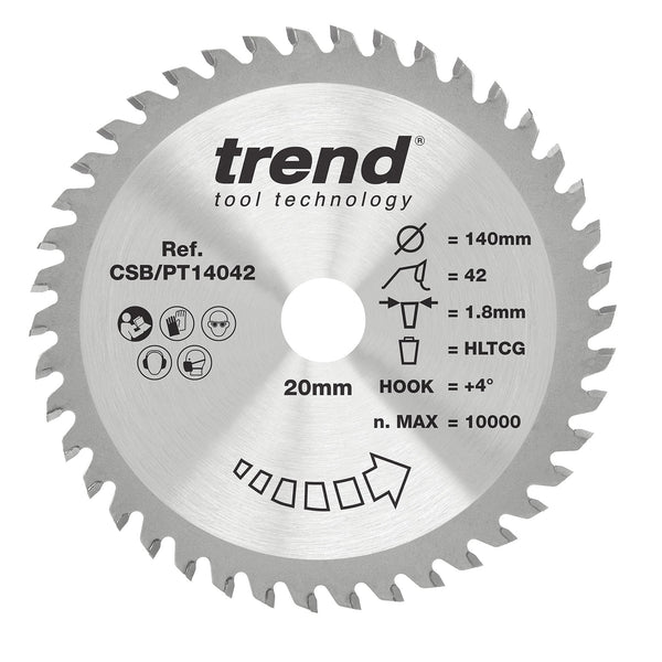 Trend Tools CSB/PT14042 Trend Laminate/Hpl Circular Saw Blade 140Mm X 20Mm X 42T