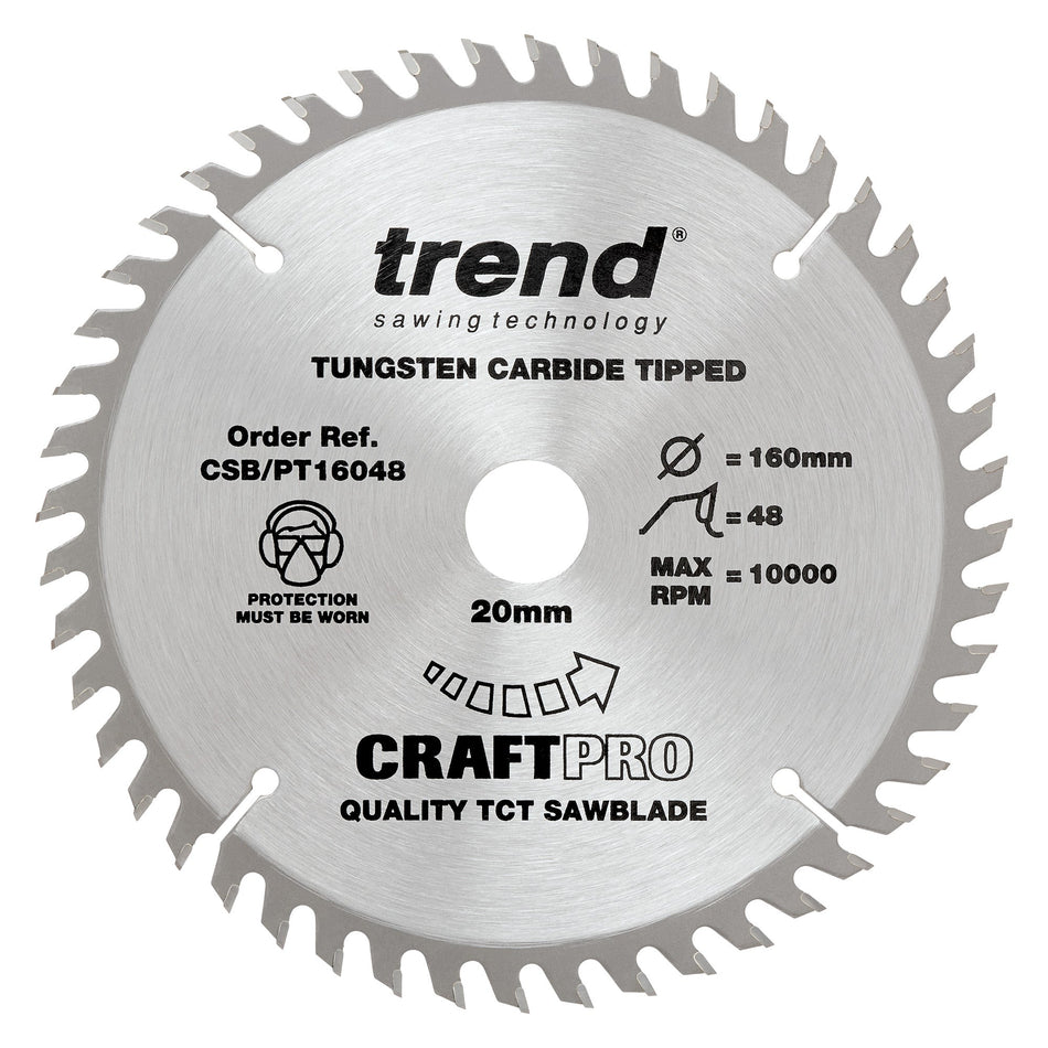 Trend Tools CSB/PT16048 Trend Laminate/Hpl Circular Saw Blade 160Mm X 20Mm X 48T
