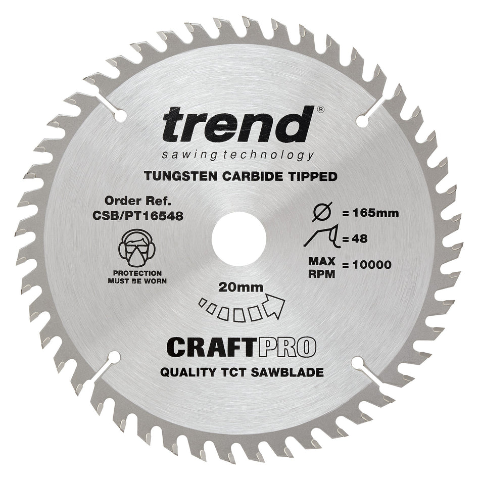 Trend Tools CSB/PT16548 Trend Laminate/Hpl Circular Saw Blade 165Mm X 20Mm X 48T