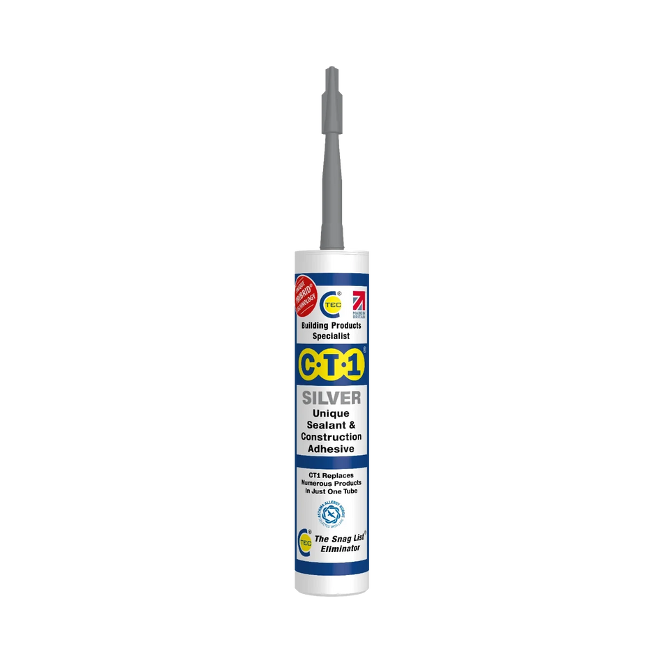 CT1 Silver Sealant & Adhesive Tribrid Multi-purpose Sealant, 290ml 1/2/3/6/12 Pack