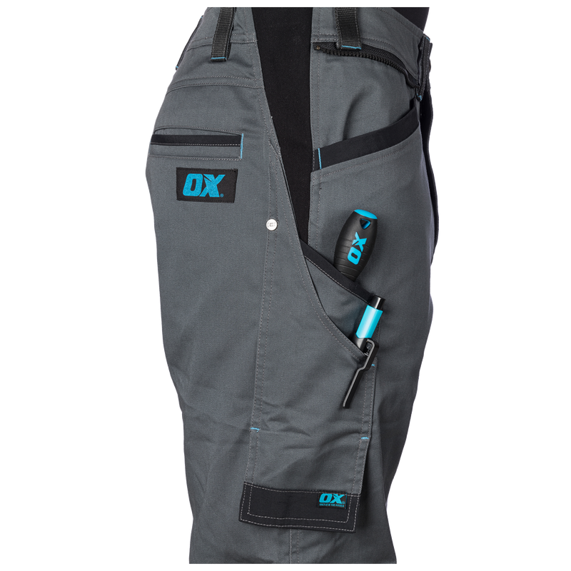 OX Workwear W554232 Pro Heavy Duty Flex Waist Work Trousers - 32in