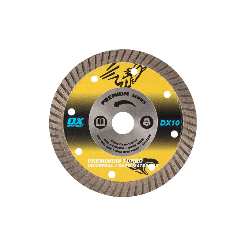 OX Tools OX-DX10-105/16 Spectrum Plus Diamond Blade - Universal/Hard - 105/16mm