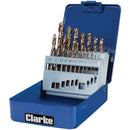 Clarke 1801383 CHT383 19 piece Cobalt Steel Drill Bit Set (1-10mm)