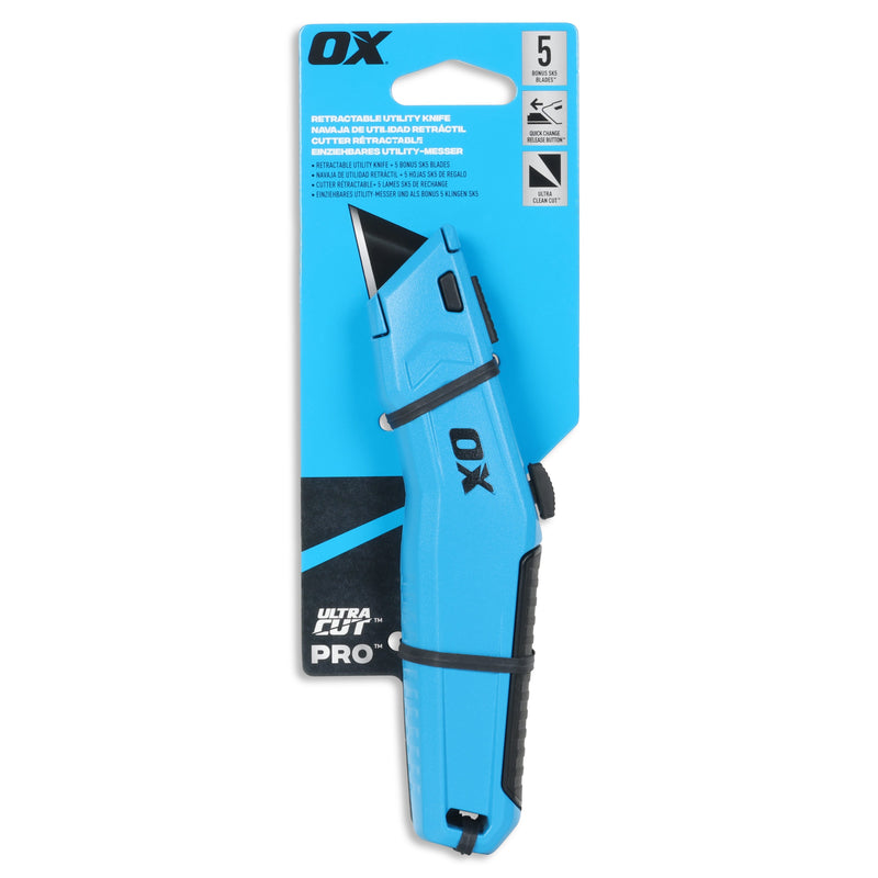OX Hand Tools P225901 Pro Retractable Utility Knife - w/ Blades