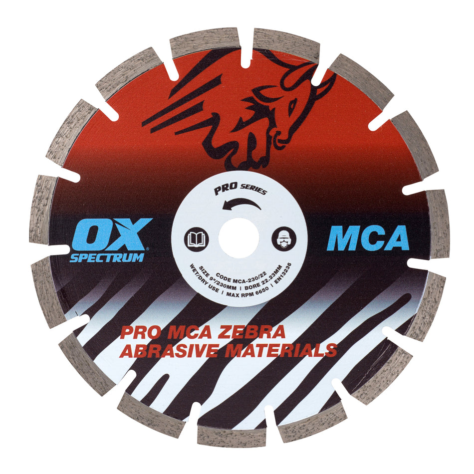 OX Tools OX-MCA230/22 Spectrum Superior Zebra Dia Blade - Abrasive - 230/22.23mm