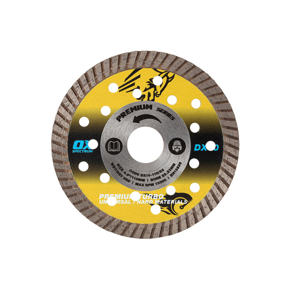 OX Tools OX-DX10-115/22 Spectrum Plus Diamond Blade - Universal/Hard - 115/22.23mm