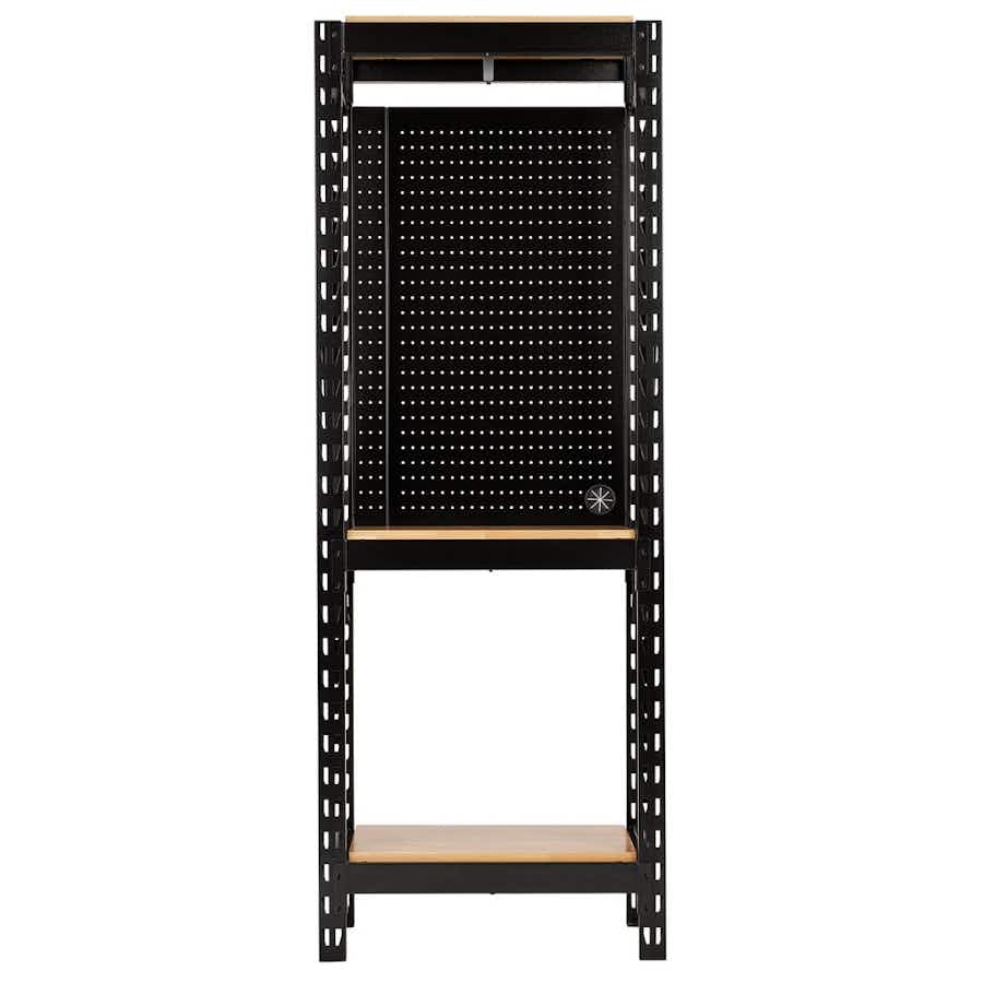 BUNKER® 27892 17 Piece Modular 3 Tier Racking with Hardwood Shelving and Pegboards, 750mm