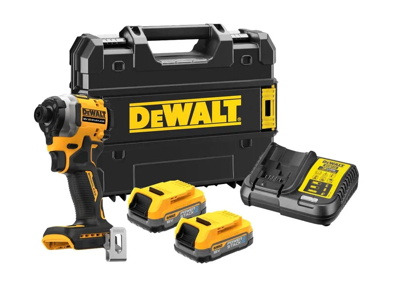 DeWalt DCF850E2T-GB 18V XR Brushless Compact Impact Driver - 2 X POWERSTACK